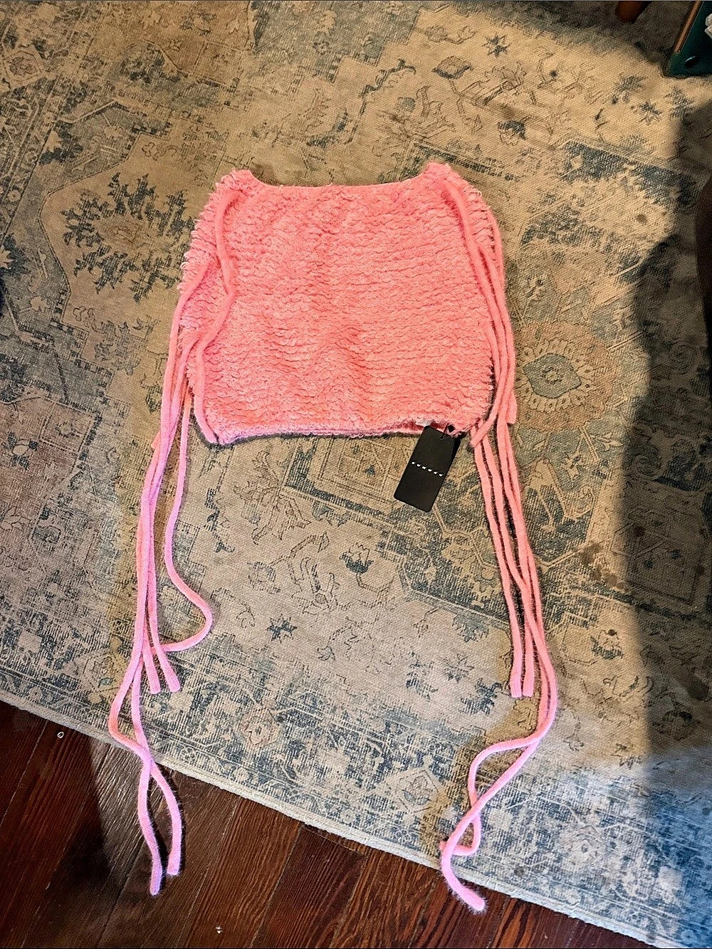 SUMWON Pink Tie-Side Crop Top Size XL NWT